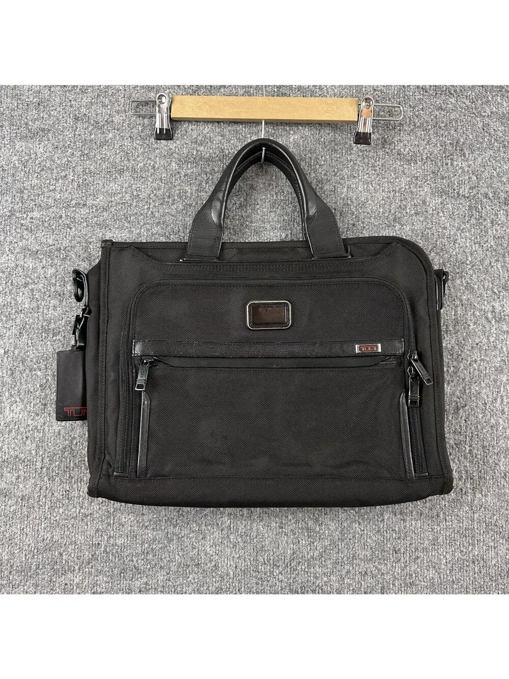 Tumi Black Alpha 3 Laptop Briefcase Bag Soft Case Men Nylon Travel Work Office